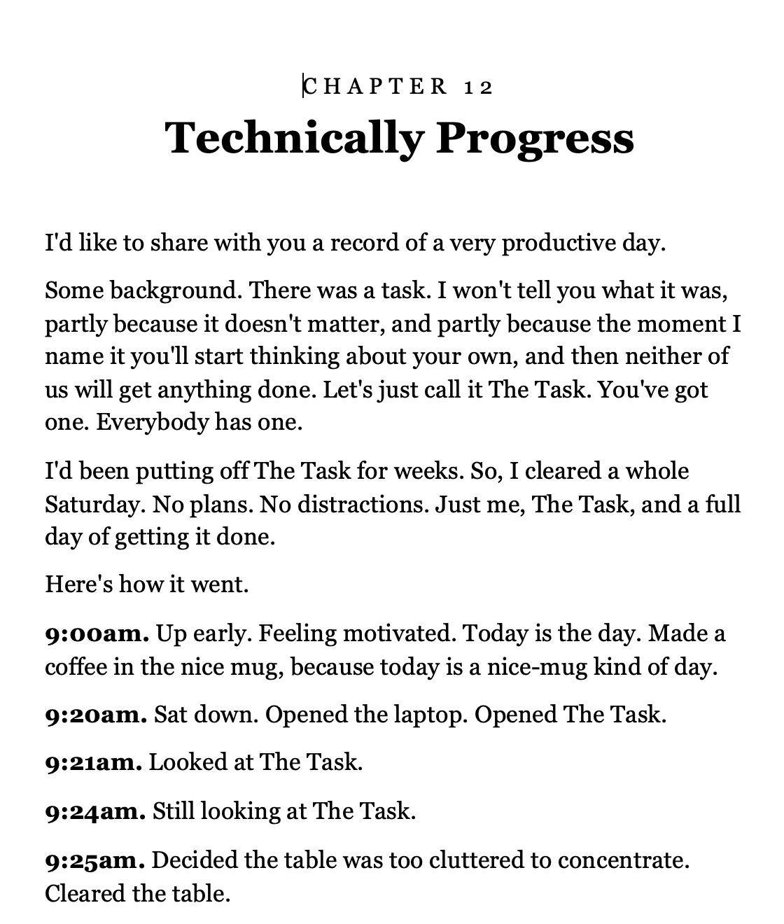 Opening page of Chapter 12, Technically Progress