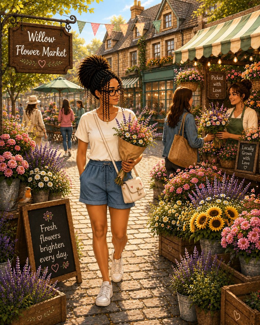 Flowers at the village market